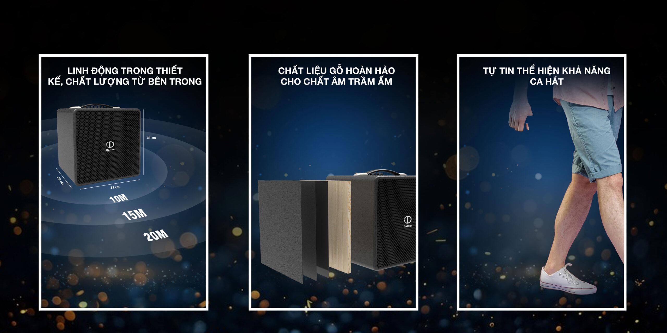 Loa xách tay Karaoke 250W Dalton PS-K9A